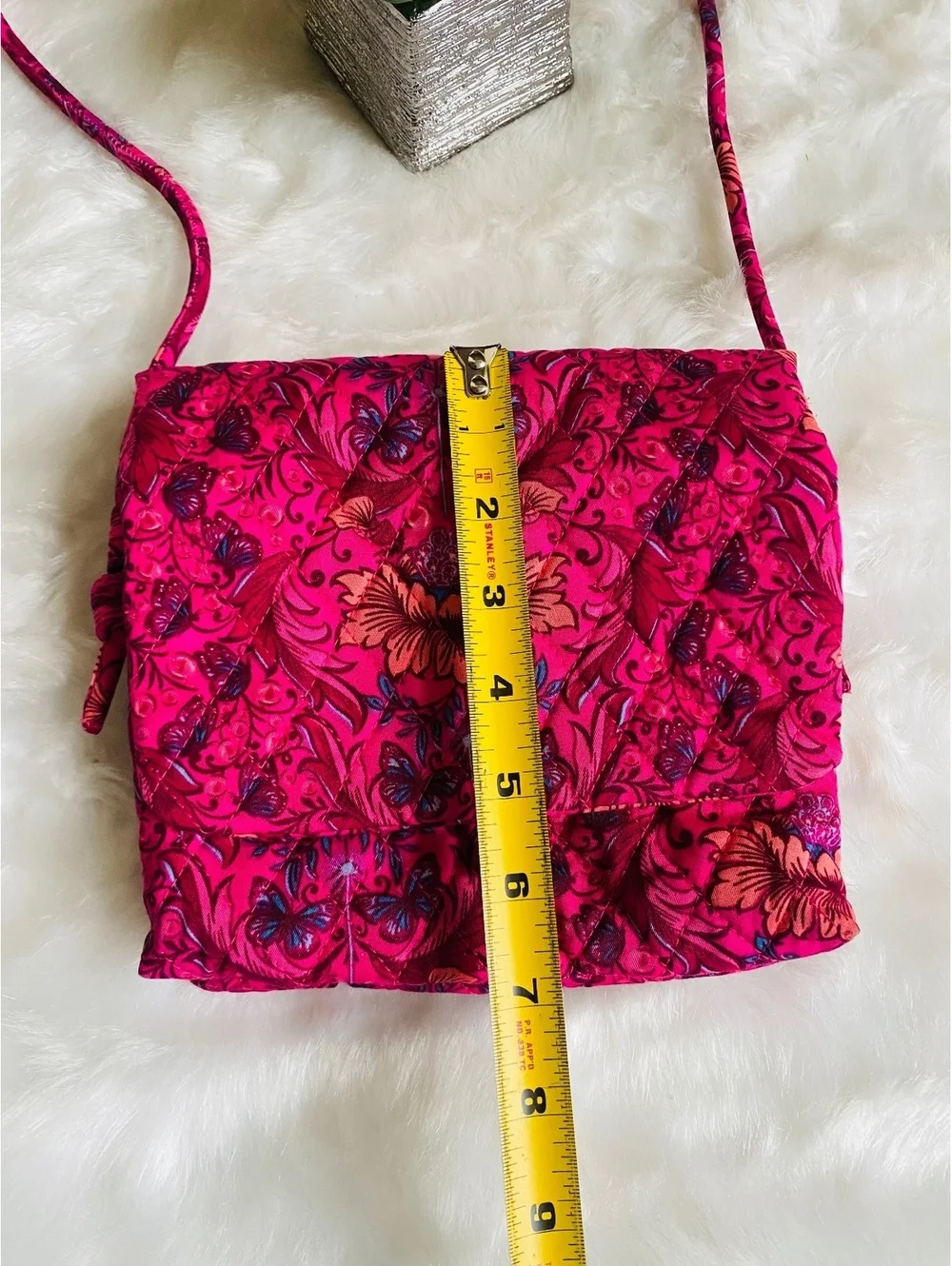 Wicked Pink Floral Quilted Crossbody Bag